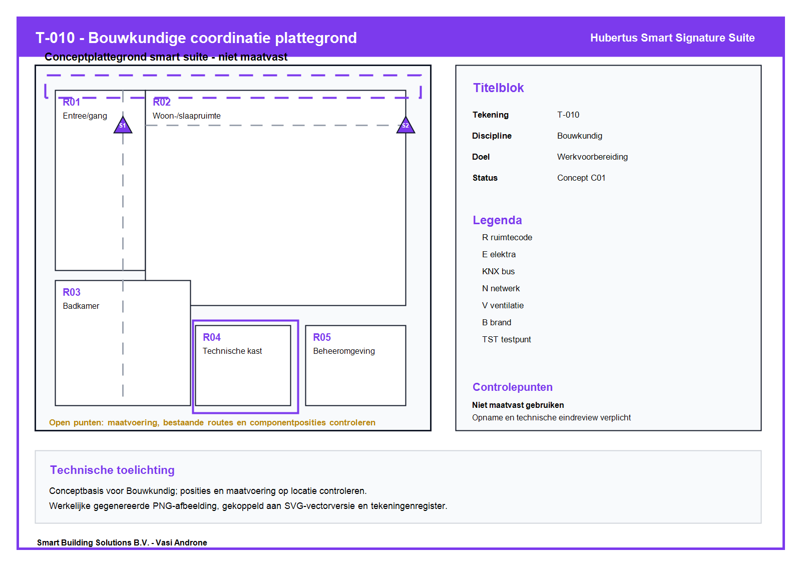 T-010 Bouwkundige coördinatie plattegrond